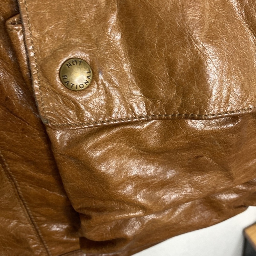 Not Rational Large Diaper/Day Brown Leather Bag with Adjustable Straps - Picture 4 of 11